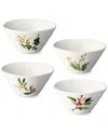 Certified International Holly & Vines Set Of 4 Ice Cream Bowls In White