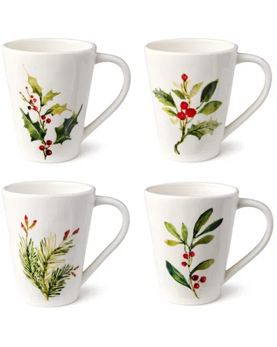 CERTIFIED INTERNATIONAL CERTIFIED INTERNATIONAL HOLLY & VINES SET OF 4 MUGS