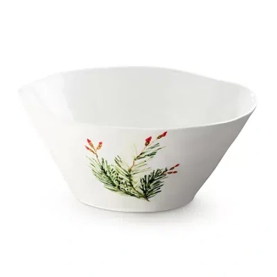 Certified International Holly And Vines Stoneware Serving Bowl In White