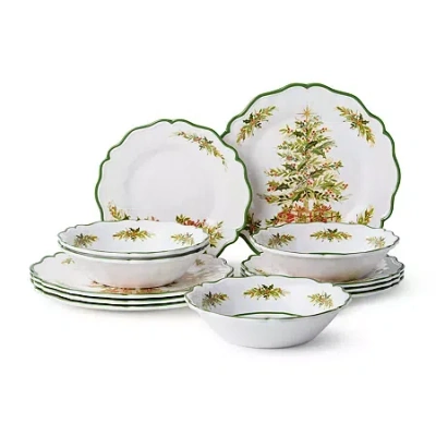 Certified International Holly Tree 12-pc. Melamine Dinnerware Set In White