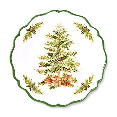Certified International Holly Tree 4-pc. Melamine Dinner Plate In White