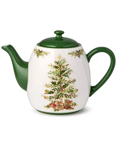 Certified International Holly Tree Ceramic Teapot In Multi