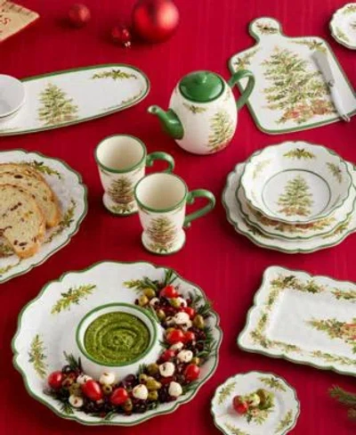 Certified International Holly Tree Christmas Dinnerware Collection In Green