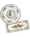 Certified International Holly Tree Melamine 2pc Appetizer Set In White