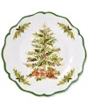 Certified International Holly Tree Set Of 4 Melamine Dinner Plates In Green