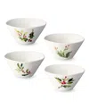 Certified International Holly & Vines Set Of 4 Ice Cream Bowls In White