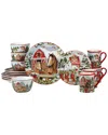Certified International Homestead Christmas 16pc Dinnerware Set In Multi
