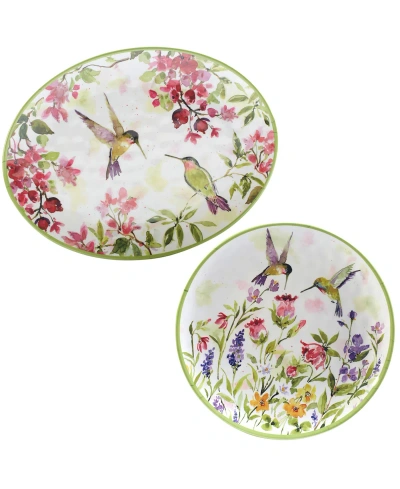 Certified International Hummingbirds 2 Pc Platter Set, Service For 2 In Miscellaneous