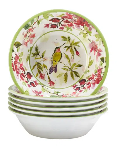 Certified International Hummingbirds Melamine Set Of 6 All Purpose Bowl In Multi