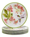 Certified International Hummingbirds Melamine Set Of 6 Salad Plate