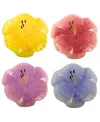Certified International Hummingbirds Set Of 4 3d Floral Dessert Plates In Miscellaneous