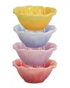 Certified International Hummingbirds Set Of 4 3d Floral Ice Cream Bowls