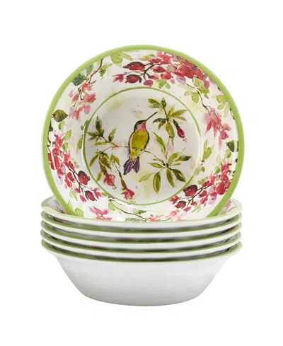 CERTIFIED INTERNATIONAL HUMMINGBIRDS SET OF 6 ALL PURPOSE BOWL 7.5" X 2", SERVICE FOR 6