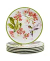 Certified International Hummingbirds Set Of 6 Salad Plate 9", Service For 6 In Miscellaneous