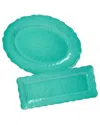 Certified International Isabella Crackle Melamine 2pc Platter Set
