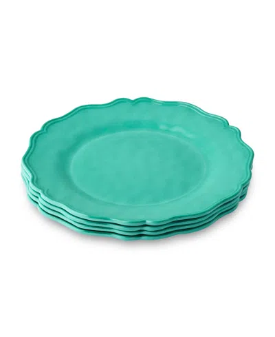 Certified International Isabella Crackle Melamine 4-pc. Dinner Plates, Service For 4 In Green