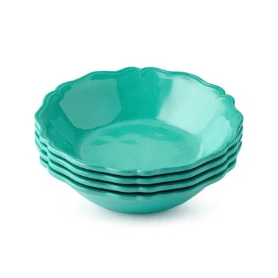 Certified International Isabella Teal 8.5" All-purpose Bowl, 28-oz – Crackle Glaze Effect & Scalloped Edges – Durable Lightw