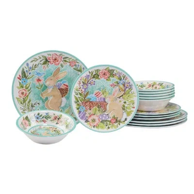 Certified International Joy Of Easter 12 Pc Dinnerware Set In Blue;green;pink