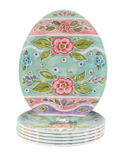 Certified International Joy Of Easter Egg Plates (set Of 6) In Multi