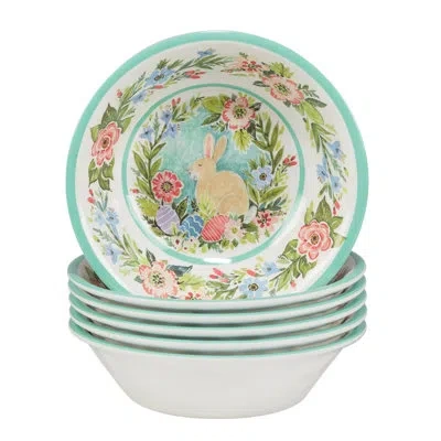 Certified International Joy Of Easter  Set/6 All Purpose Bowl 7.5" X 2" In Blue;green;red