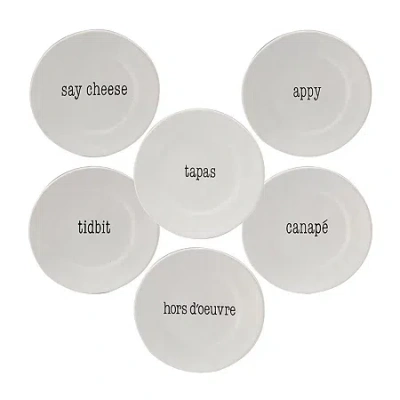 Certified International Just Words 4-pc. Ceramic Appetizer Plate In White