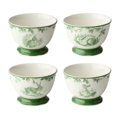Certified International Le Jardin 4-pc. Stoneware Ice Cream Bowl In Green