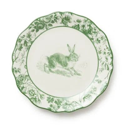 Certified International Le Jardin 8.5 Inch Salad Plates Set Of 4 – Whimsical Bunny & Bloom Design For Appetizers, Sweets & S In White;green