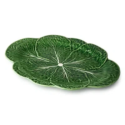 Certified International Le Jardin Cabbage 3-d Oval Platter 17" X 12.25" – Sculpted Green Stoneware Leaf Platter – Heirloom-i