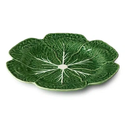 Certified International Le Jardin Cabbage 3-d Round Platter 13" – Sculpted Green Stoneware Leaf Platter – Heirloom-inspired 