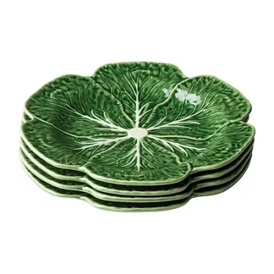 Certified International Le Jardin Cabbage 4-pc. Stoneware Dinner Plate In Green