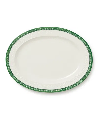 Certified International Le Jardin Rattan Oval Platter In Green