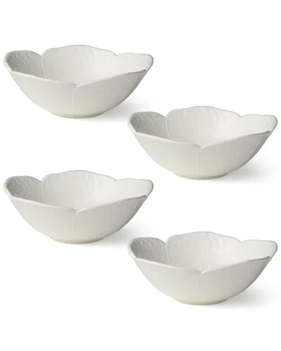 Certified International Le Jardin Set Of 4 White Cabbage 3d Cereal Bowls