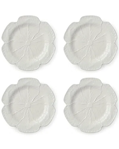 Certified International Le Jardin Set Of 4 White Cabbage 3d Dinner Plates