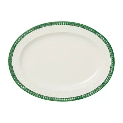 Certified International Le Jardin Stoneware Serving Platter In Green