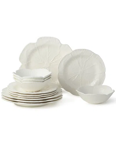Certified International Le Jardin White Cabbage 12pc Dinnerware Set