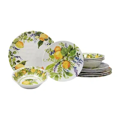 Certified International Lemon Zest 12-pc. Melamine Dinnerware Set In Yellow