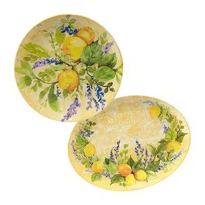 Certified International Lemon Zest Platter 2-pc. Serving Set In Yellow