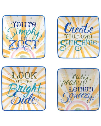 Certified International Lemonade Canape Plates (set Of 4)