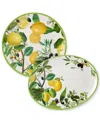 Certified International Limone Melamine 2pc Platter Set Round Platter In No Color