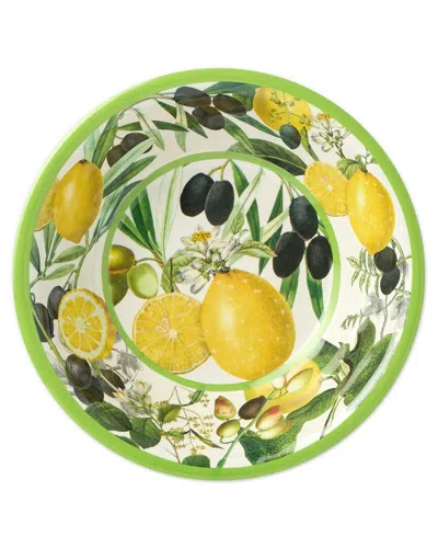 Certified International Limone Melamine Set Of 6 All Purpose Bowls In Green