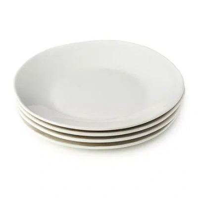 Certified International Linen Cream 4-pc. Stoneware Dinner Plate In White