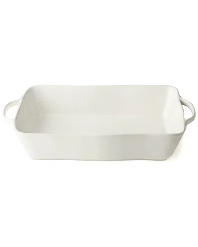 Certified International Linen Cream Large Rectangular Baker In White