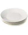Certified International Linen Cream Set Of 4 Dinner Plates In White