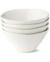 Certified International Linen Cream Set Of 4 Ice Cream Bowls In White