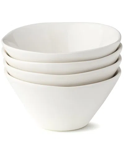 Certified International Linen Cream Set Of 4 Ice Cream Bowls In White