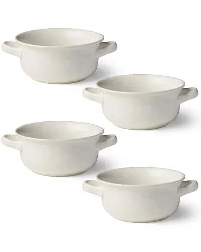 Certified International Linen Cream Set Of 4 Soup Crock In White