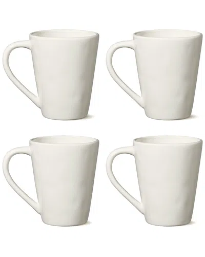 Certified International Linen Set Of 4 Cream Mugs In White