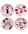 Certified International Lolita Divas On The Loose 4 Piece Dessert Plate In Red