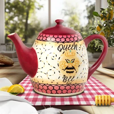 Certified International Lolita® Lady Boss Teapot In Black;red;yellow;pink