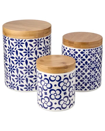 Certified International Madison 3pc Canister Set In Blue